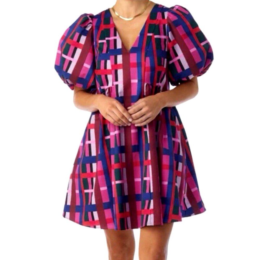 Crosby Mollie Burch Holiday Plaid Kilby Mini Dress In Plaid Please Pockets Sz XS